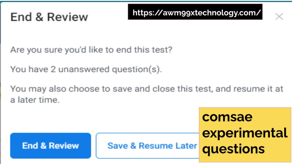 comsae experimental questions